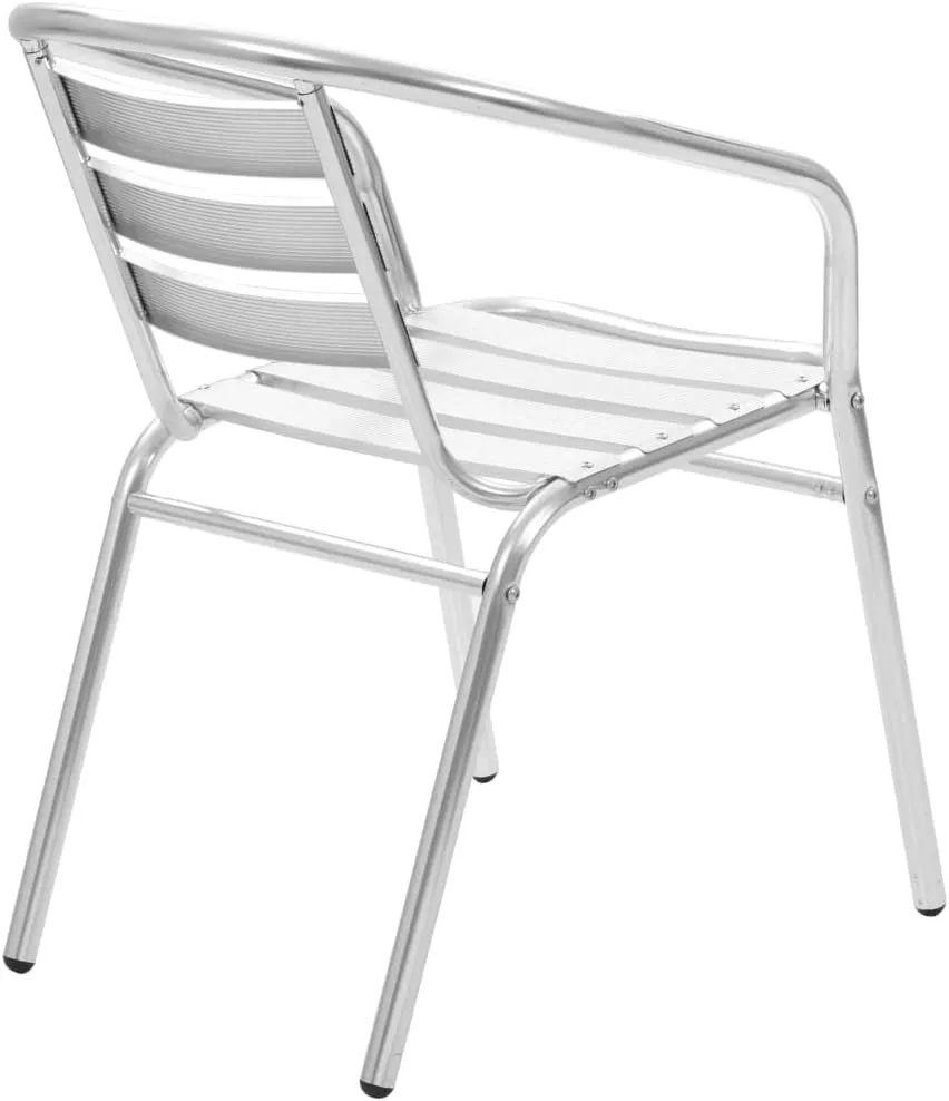 Aluminum Stackable Patio Chairs 2-Pack Modern Outdoor Furniture Durable Metal Chairs for Poolside, Backyard, Dining Room & Kitchen (21.3" W)