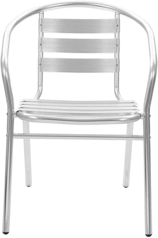 Aluminum Stackable Patio Chairs 2-Pack Modern Outdoor Furniture Durable Metal Chairs for Poolside, Backyard, Dining Room & Kitchen (21.3" W)