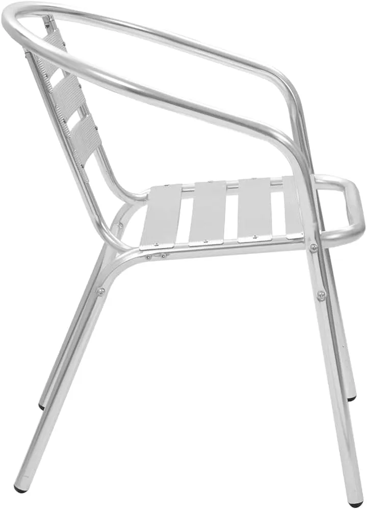 Aluminum Stackable Patio Chairs 2-Pack Modern Outdoor Furniture Durable Metal Chairs for Poolside, Backyard, Dining Room & Kitchen (21.3" W)
