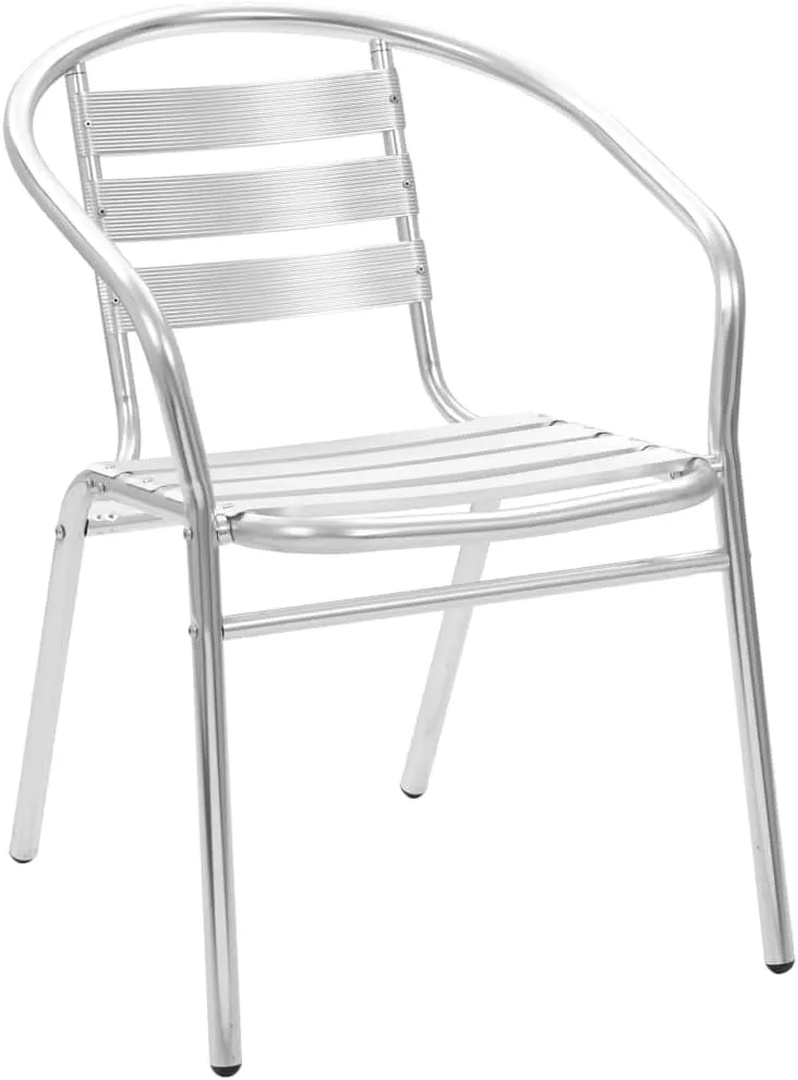 Aluminum Stackable Patio Chairs 2-Pack Modern Outdoor Furniture Durable Metal Chairs for Poolside, Backyard, Dining Room & Kitchen (21.3" W)