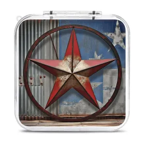 American Wastern Texas Star Switch Game Case Switch Game Holder Cartridge Case Storage 12 Games & 2 Micro Sd Card Slots, Travel Carry Cases, Portable Games Card Storage, Hard Shell, Buckle Closure
