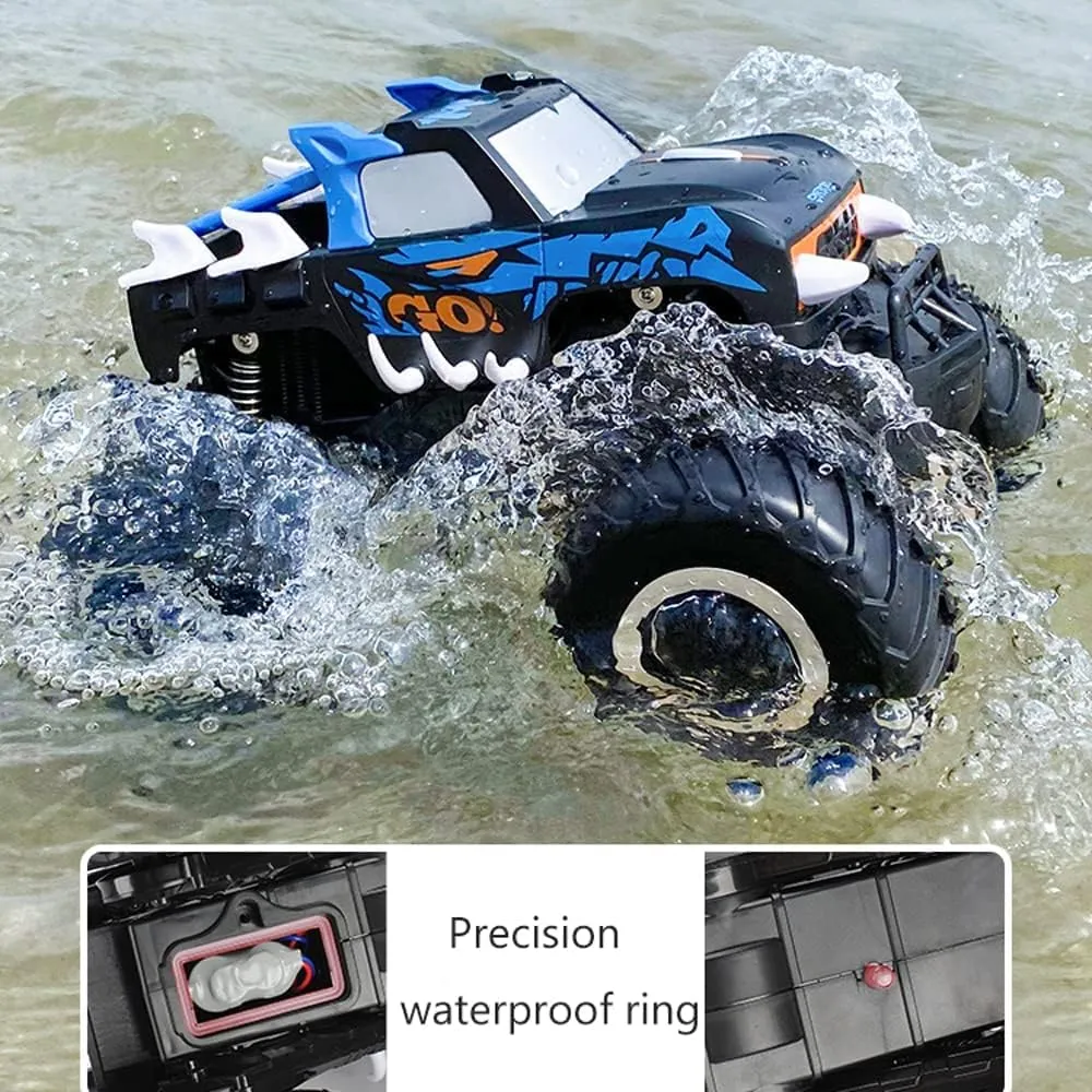 Amphibious Remote Control Stunt Car for Kids,Pool Toys 2.4 GHz RC Boat 4WD Monster Truck Waterproof RC Cars Beach Toys Boys Birthday Gifts