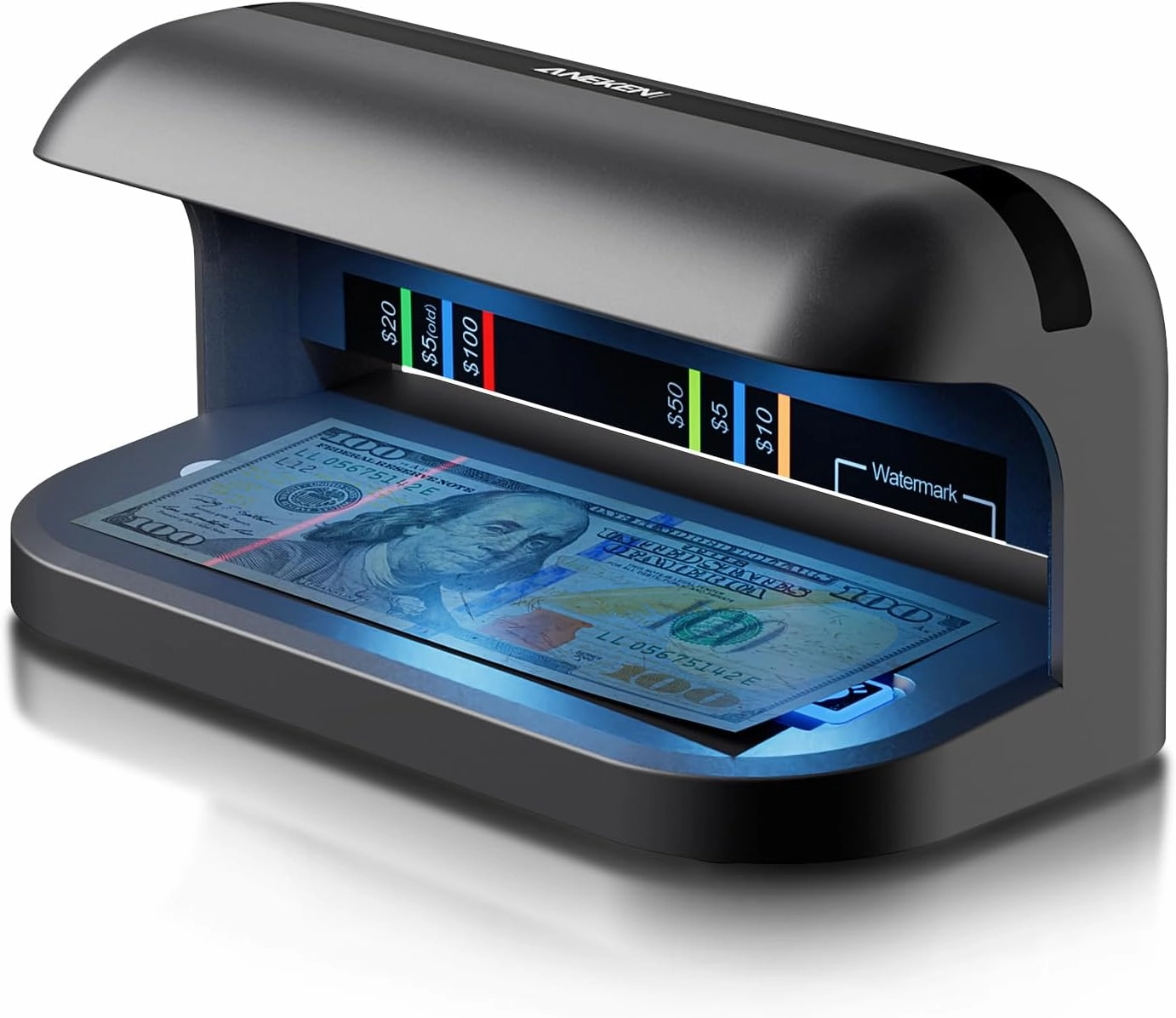 Aneken AL-17 Counterfeit Bill Detector with UV LED Light, Advanced UV Counterfeit Money Detector with Card & ID Detection, Suitable for All Currencies in The World