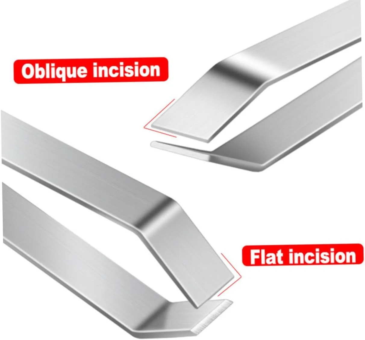 Angoily 18pcs Stainless Steel Fish Bone Tweezers Manual Removal Tool for Fish Bones Kitchen Hair Remover Dishwasher Safe Includes Flat Slanted Tweezers Silver
