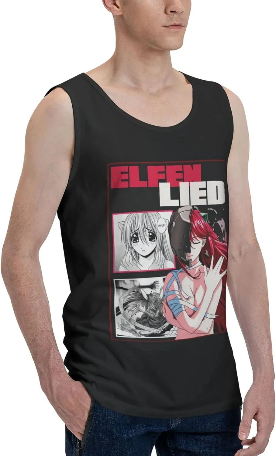 Anime Tank Top Shirt Elfen Lied Lucy Boy's Summer Sleeveless T-Shirts Fashion Vest