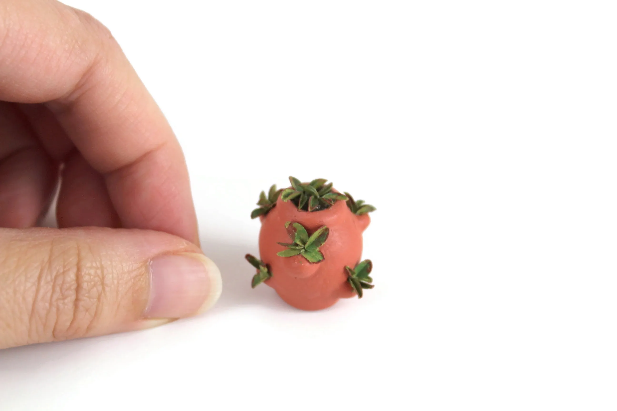 Artisan-Made Vintage 1:12 Miniature Dollhouse Succulents in Terracotta Planter Signed by Artist