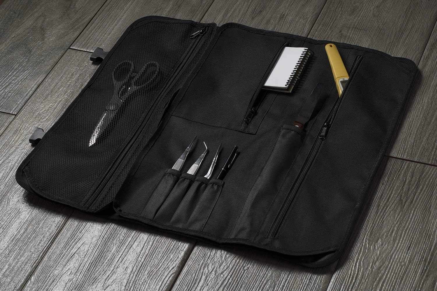 Asaya Chef Knife Roll Bag - 20 Total Pockets for Knives and Kitchen Utensils - Made with Stain Resistant Waxed Nylon - For Chefs and Culinary Students - Knives Not Included(Blue)