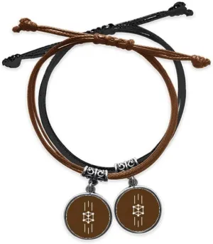 Atomic Structural Motion Combination Bracelet Double Leather Rope Wristband Couple Set Gift