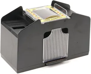 Automatic Card Shuffler - U Shape Slot Electric Shuffling Machine, Battery - Operated 2/4/6 Decks for Family Party Poker/Blackjack/UNO - Family Party Club Casino Card Game
