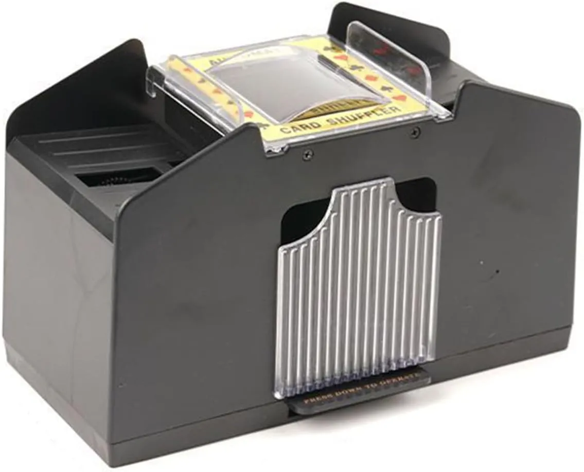 Automatic Card Shuffler - U Shape Slot Electric Shuffling Machine, Battery - Operated 2/4/6 Decks for Family Party Poker/Blackjack/UNO - Family Party Club Casino Card Game