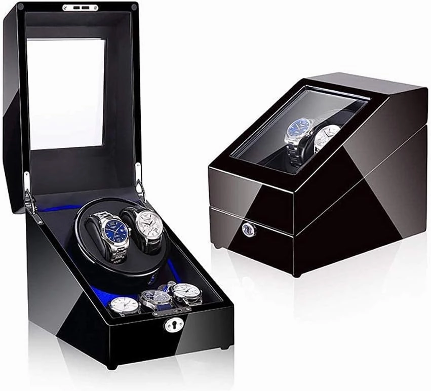 Automatic Watch Winder,Watch Shaker, 2 3 Watch Position Display Stand, Electromechanical Watch Box,Quiet and LED Light, Rotating Storage Box for Men's and Women's Mechanical Watches