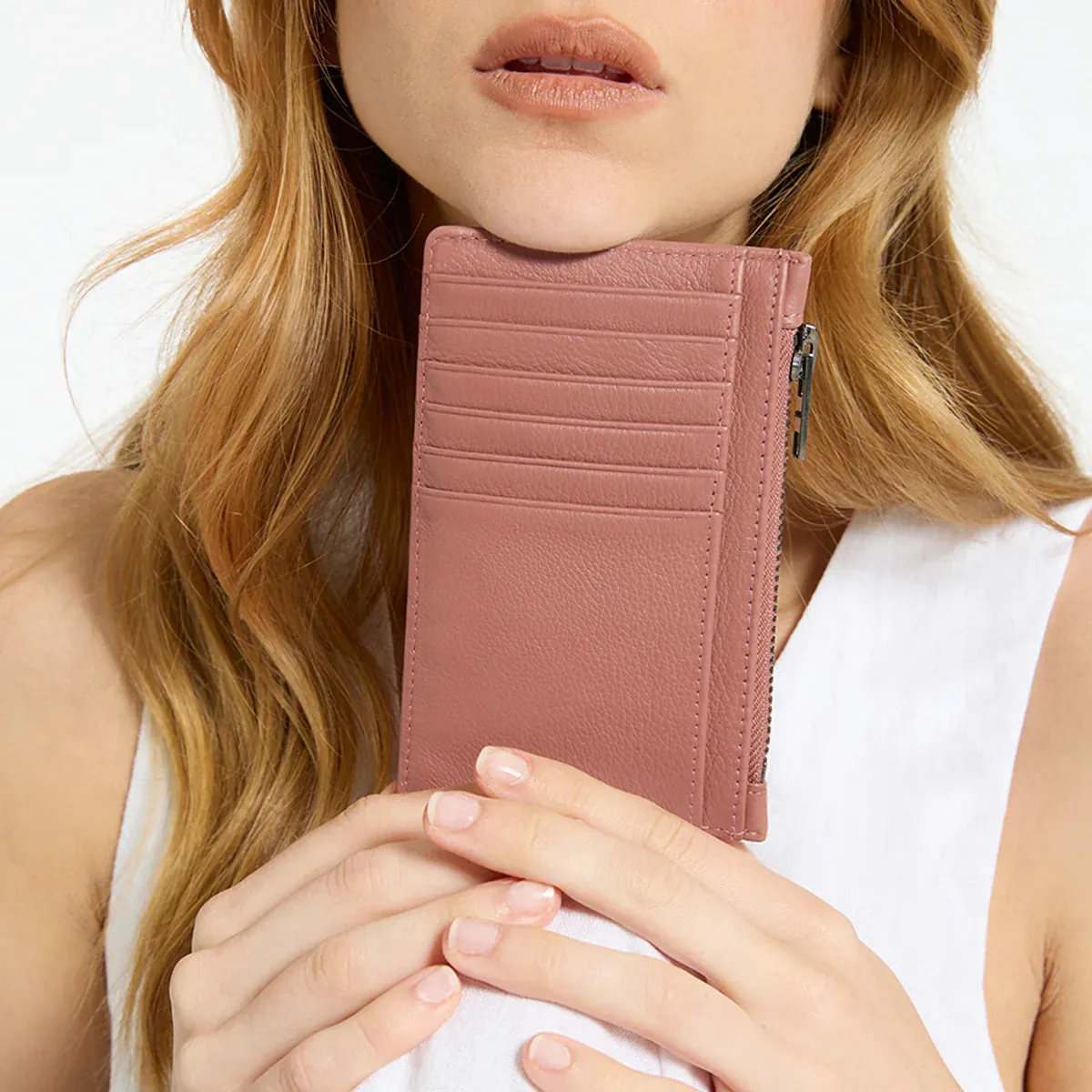 Avoiding things compact wallet dusty rose