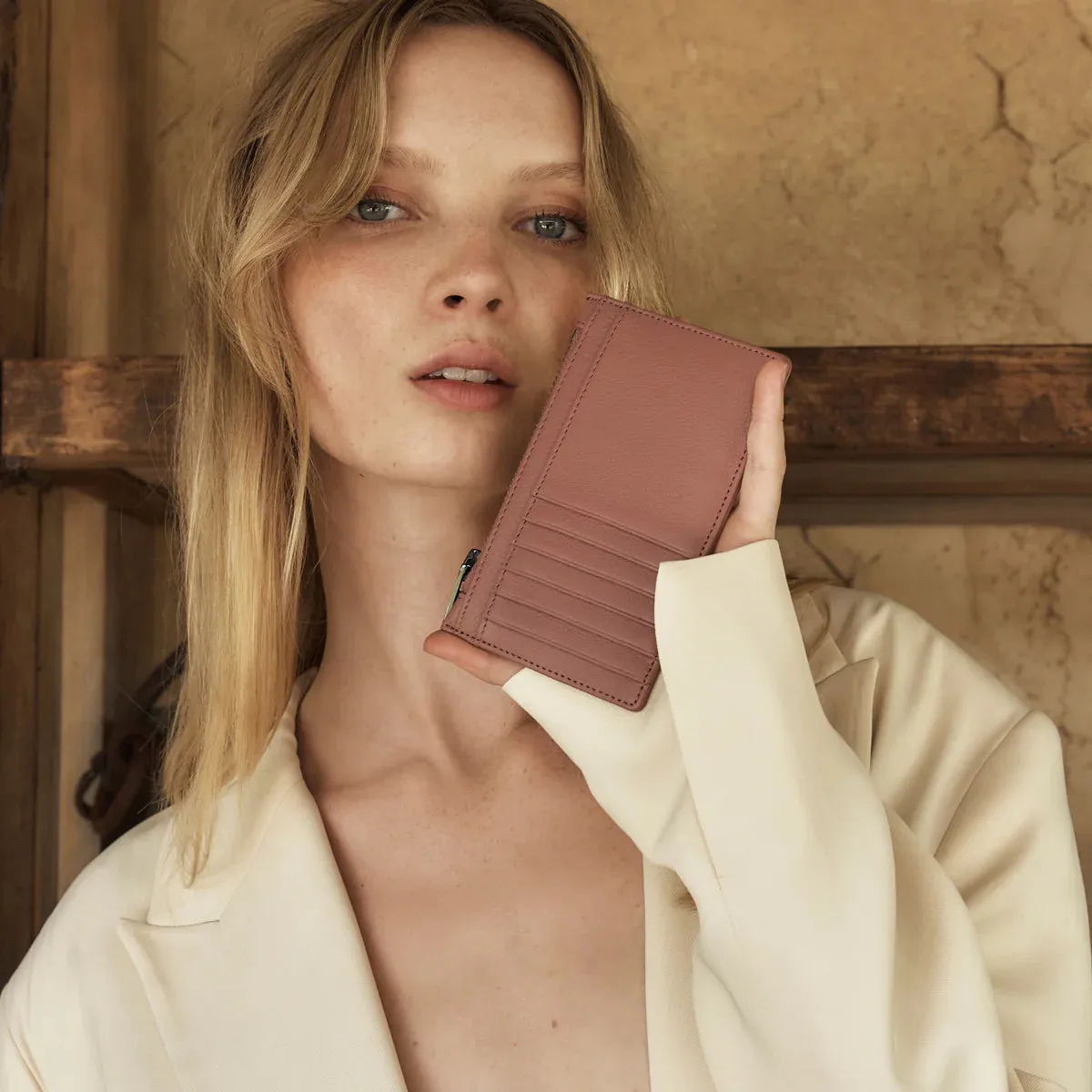 Avoiding things compact wallet dusty rose
