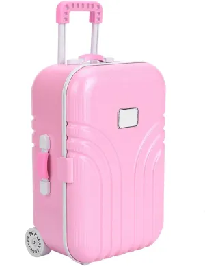 Baby Travel Suitcase Toy, Cute Plastic Dolls Mini Trolley Case, 6.1 x 4.1 x 2.8 Inch Carry On Luggage Simulation Rolling Toy