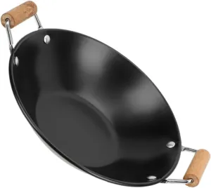 balacoo Stainless Steel Pot with Wooden Handle 23cm Small Cooking Pot Perfect for Single Serving Camping and Outdoor Cooking