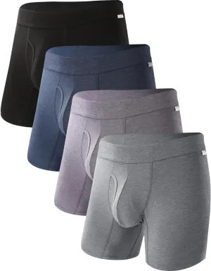 BAMBOO COOL Men's Ultra Breathable Underwear,No Riding Up Boxer Briefs with ComfortFlexible Waistband,Multipack
