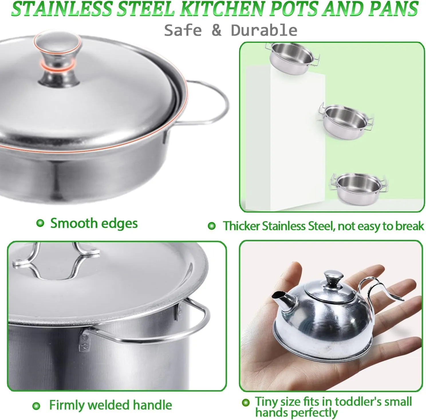 Barbecue Kitchen Cooking Toy Set - Kids BBQ Grill Playset Mini Cooking Toys Set Play Kitchen Accessories with Stainless Steel Pots and Pans Set Cuttable Food Accessories for Girls Boys Toddler(52PCS)