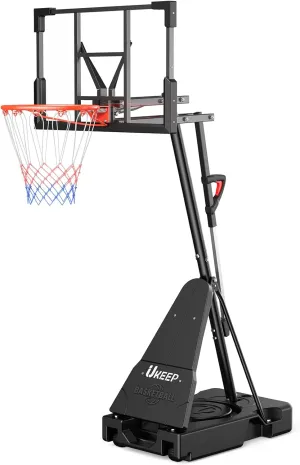 Basketball Hoop System with 44" Shatterproof Backboard – Adjustable Height 5.25FT to 10FT, Ideal for Youth, Teens, and Adults, Indoor/Outdoor Use, Includes Poolside Option