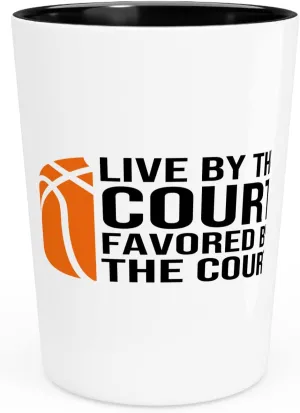 Basketball Player Shot Glass 1.5oz -by the court - Playmaker Center Point Guard Shooting Guard Teammate Basketball Coach Trainee