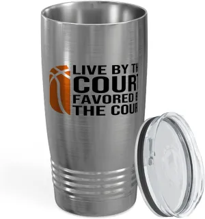 Basketball Player Viking Tumbler 20oz Silver -by the court - Playmaker Center Point Guard Shooting Guard Teammate Basketball Coach Trainee