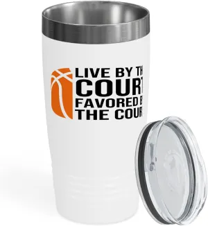 Basketball Player Viking Tumbler 20oz White -by the court - Playmaker Center Point Guard Shooting Guard Teammate Basketball Coach Trainee