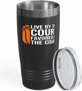 Basketball Player Viking Tumbler 20oz Black -by the court - Playmaker Center Point Guard Shooting Guard Teammate Basketball Coach Trainee