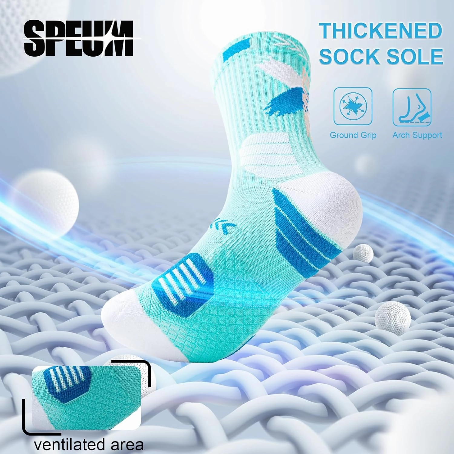 Basketball Socks for Men,Performance Cushioned Men's Athletic Crew Socks with Arch Compression for Basketball Sports