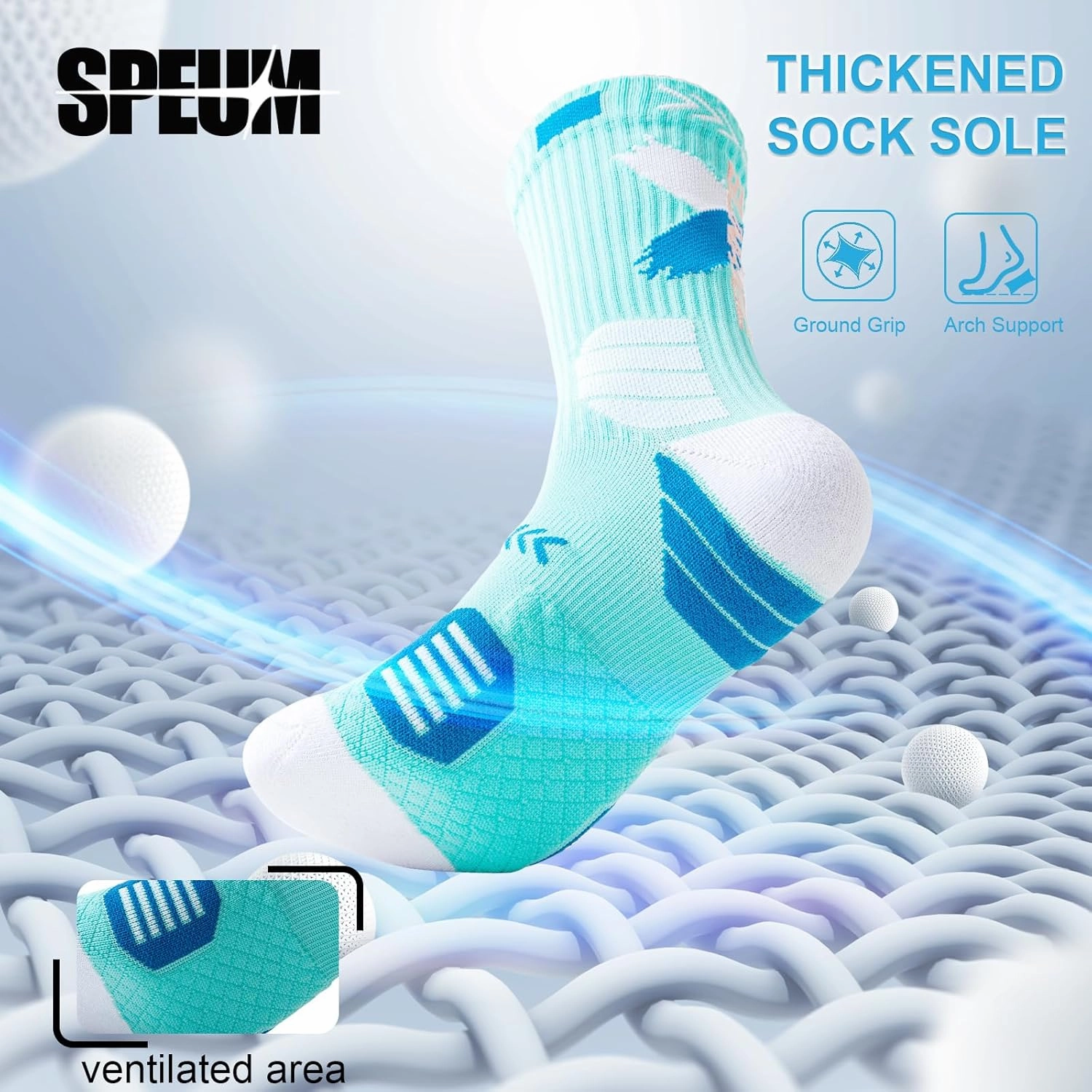 Basketball Socks for Men,Performance Cushioned Men's Athletic Crew Socks with Arch Compression for Basketball Sports