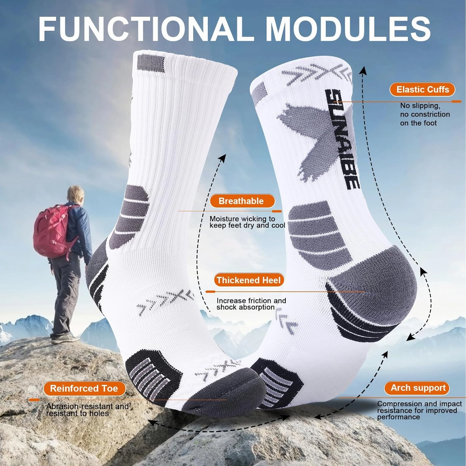 Basketball Socks for Men,Performance Cushioned Men's Athletic Crew Socks with Arch Compression for Basketball Sports