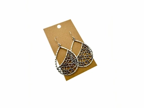 Basketweave Teardrops on Sterling Silver Earrings
