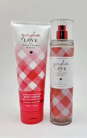 Bath & Body Works - Gingham Love - Unisex 2 pc Bundle - Fine Fragrance Mist & Ultimate Hydration Body Cream - 2022