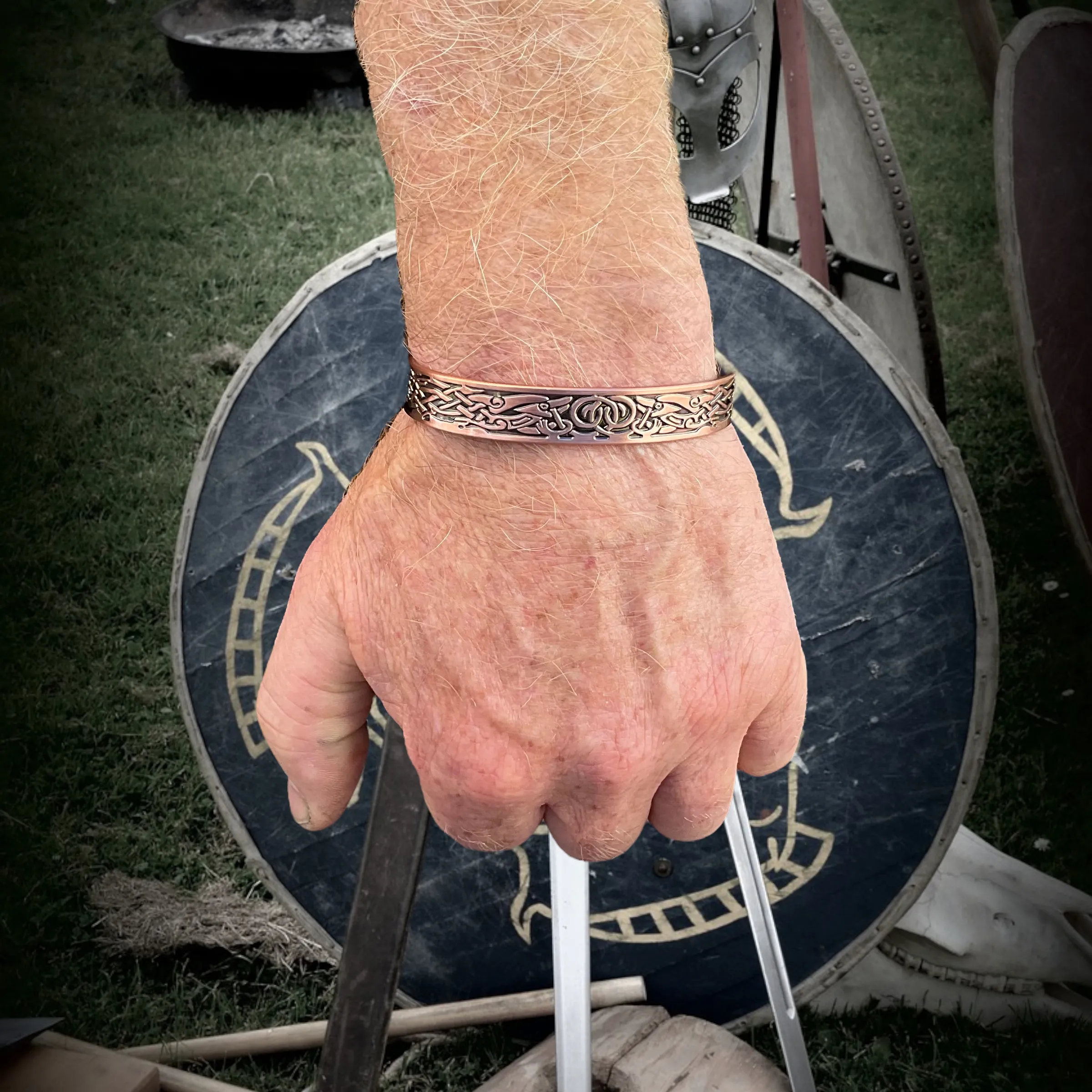 BC119 100% Pure Copper Magnetic Band ‘Viking Ravens Ring'