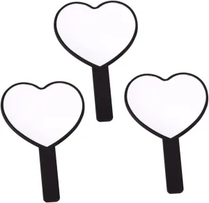 Beaupretty 3Pcs High Definition Handheld Makeup Mirrors Portable Travel Cosmetic Mirrors with Smooth Grip Design for Easy Use Black