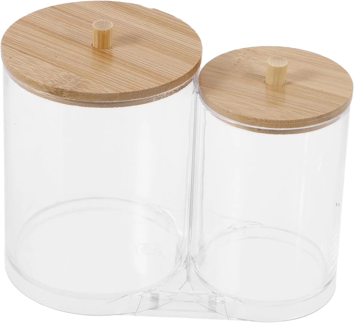 Beaupretty Clear Cotton Swab Storage Box with Lid Stackable Makeup Organizer for Bathroom Vanity Multipurpose Cotton Pad Holder for Swabs Pads Sponges Accessories