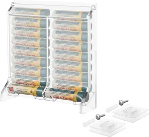 Beautyflier Clear Acrylic Lip Balm Dispenser, Organizer Holder for Lip Balm, Stackable Containers Freestanding Counter Display Stand for Lipsticks, Glosses, Lip Balm (Holder Only)