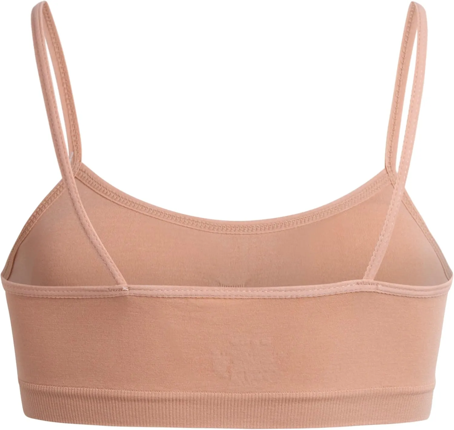 bebe Girls' Training Bra - 6 Pack Seamless Cami Bralette, Removable Pads (S-L)