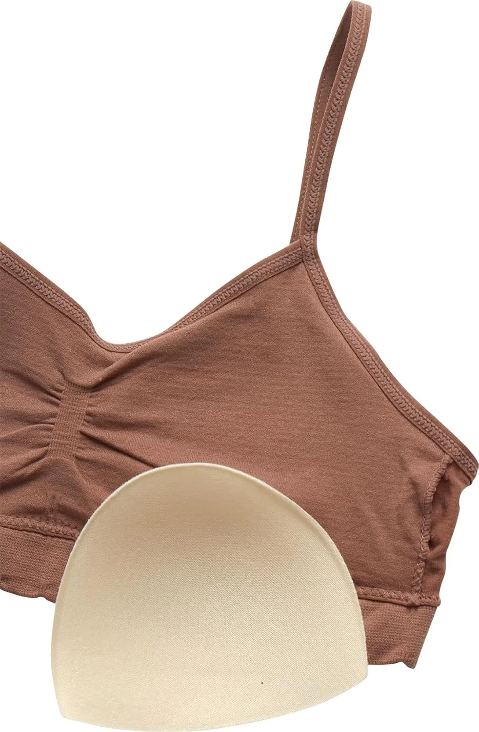 bebe Girls' Training Bra - 6 Pack Seamless Cami Bralette, Removable Pads (S-L)