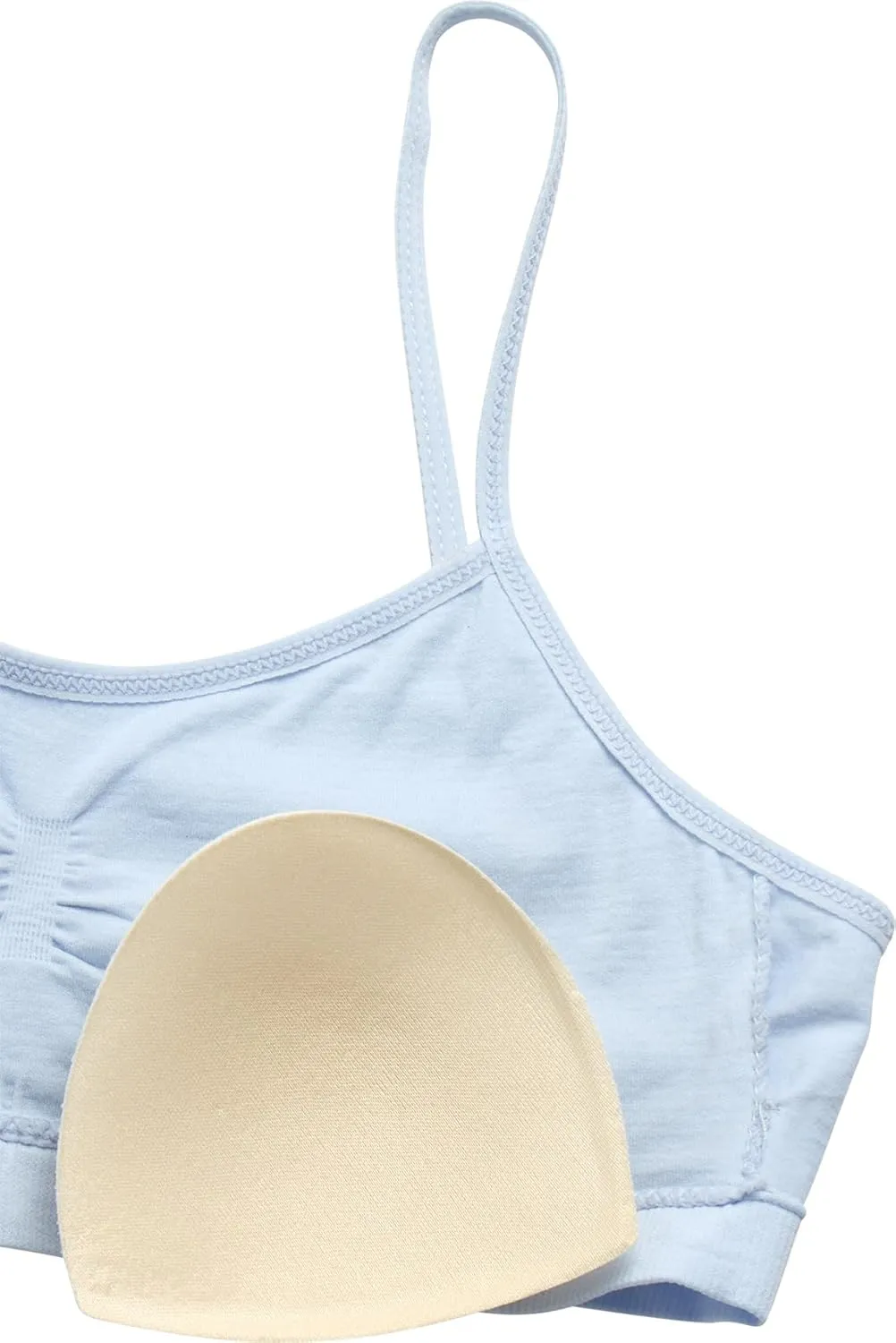 bebe Girls' Training Bra - 6 Pack Seamless Cami Bralette, Removable Pads (S-L)