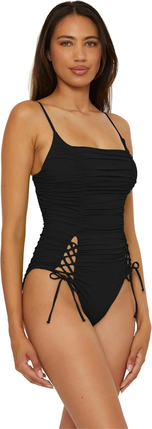 BECCA Women's Color Code Shirred One Piece Swimsuit, Adjustable, Bathing Suits