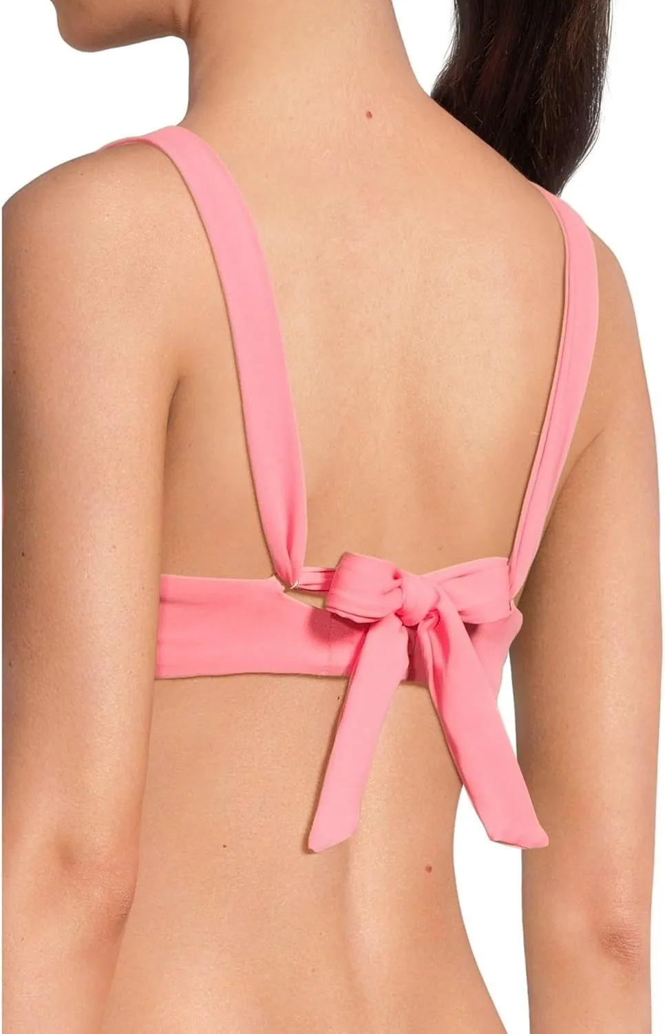 BECCA Women's Color Code Shirred Underwire Bikini Top, Adjustable, Tie Back, Swimwear Separates