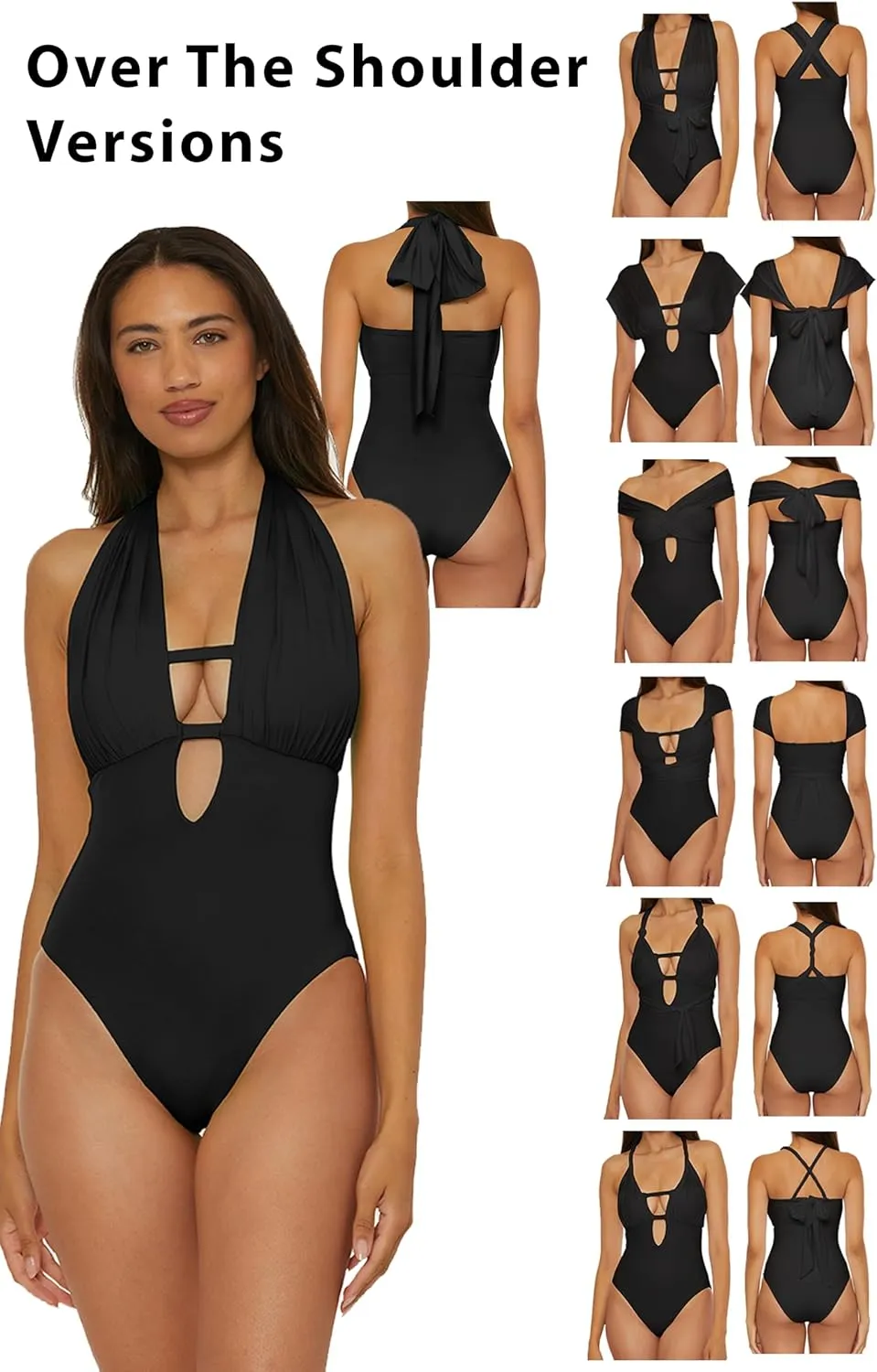 BECCA Women's The Butterfly Multiway One Piece Swimsuit, Adjustable, Bathing Suits