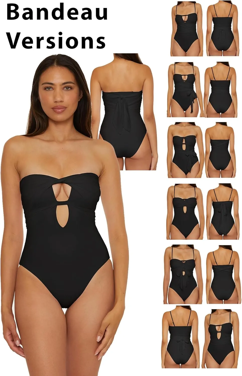 BECCA Women's The Butterfly Multiway One Piece Swimsuit, Adjustable, Bathing Suits