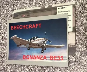 Beechcraft Bonanza BE35 Aircraft Trading Cards, Set of 20, 3.5 x 2.5 Inches