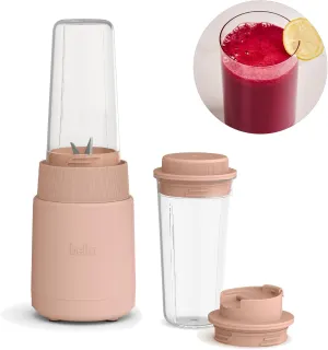 bella 6 Pcs Portable Rocket Blender, Juicer & Smoothie Maker, Press & Twist Design, EverGood™ & BPA Free Dishwasher Safe Parts, 4 Tip Stainless Steel Blade, Cord Wrap, 240 Watt Motor, Blossom