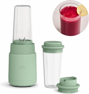 bella 6 Pcs Portable Rocket Blender, Juicer & Smoothie Maker, Press & Twist Design, EverGood™ & BPA Free Dishwasher Safe Parts, 4 Tip Stainless Steel Blade, Cord Wrap, 240 Watt Motor, Seaglass