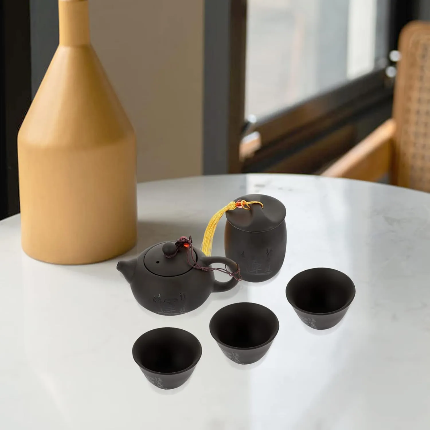 BESPORTBLE 1 Set Tea Set Travel Toiletry Travel Items teaware Carrier Bag Tea House teaware Chinese Style Kungfu Teapot Japanese Ceramic Tea Mug Ceramic teapot Porcelain mini Purple Clay