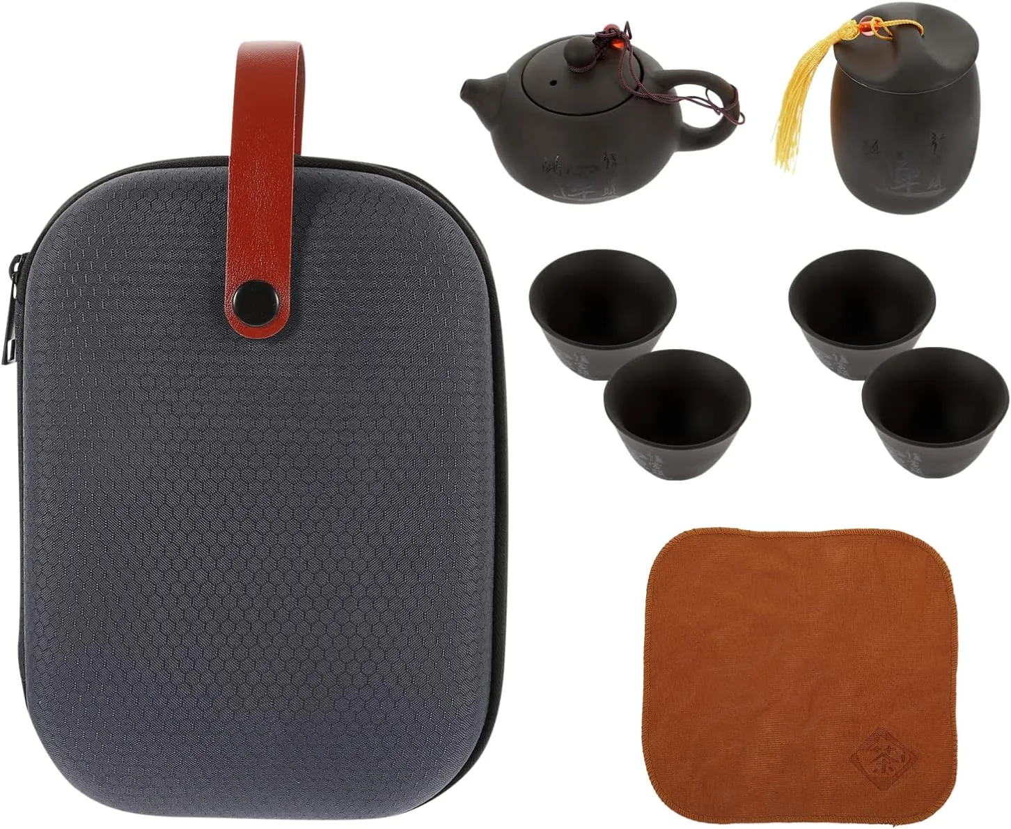 BESPORTBLE 1 Set Tea Set Travel Toiletry Travel Items teaware Carrier Bag Tea House teaware Chinese Style Kungfu Teapot Japanese Ceramic Tea Mug Ceramic teapot Porcelain mini Purple Clay