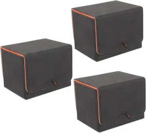 BESPORTBLE 3pcs Games Cards Pu Organizer Case for Desktop Compact Storage Box for Playing Card Decks for Home Use Lightweight Practical