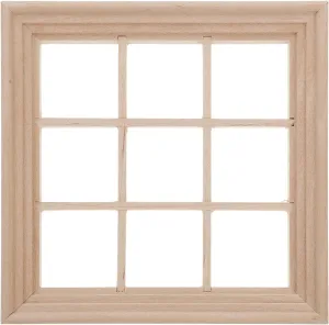 BESPORTBLE Miniature Wooden Window Frames 1pc Square Window Kit for Dollhouse Decor DIY-Friendly