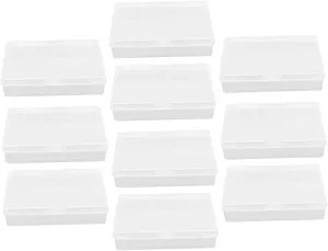 BESTonZON 10pcs Clear Game Card Storage Boxes Semi-Transparent Containers for Game Items Convenient and Compact Design